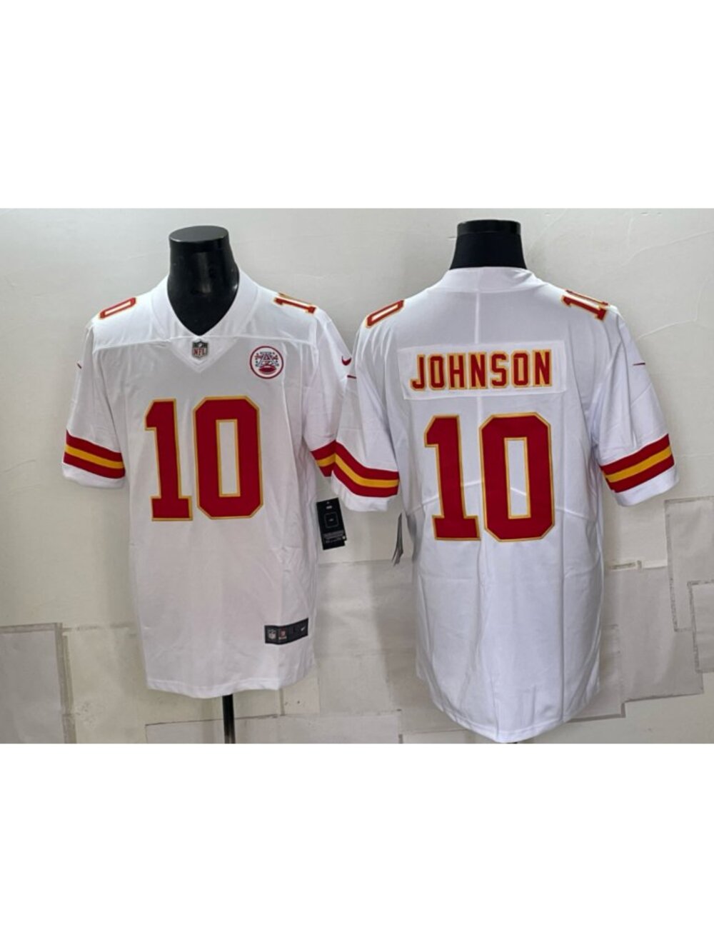 Emmett Johnson White Vapor Stitched Jersey